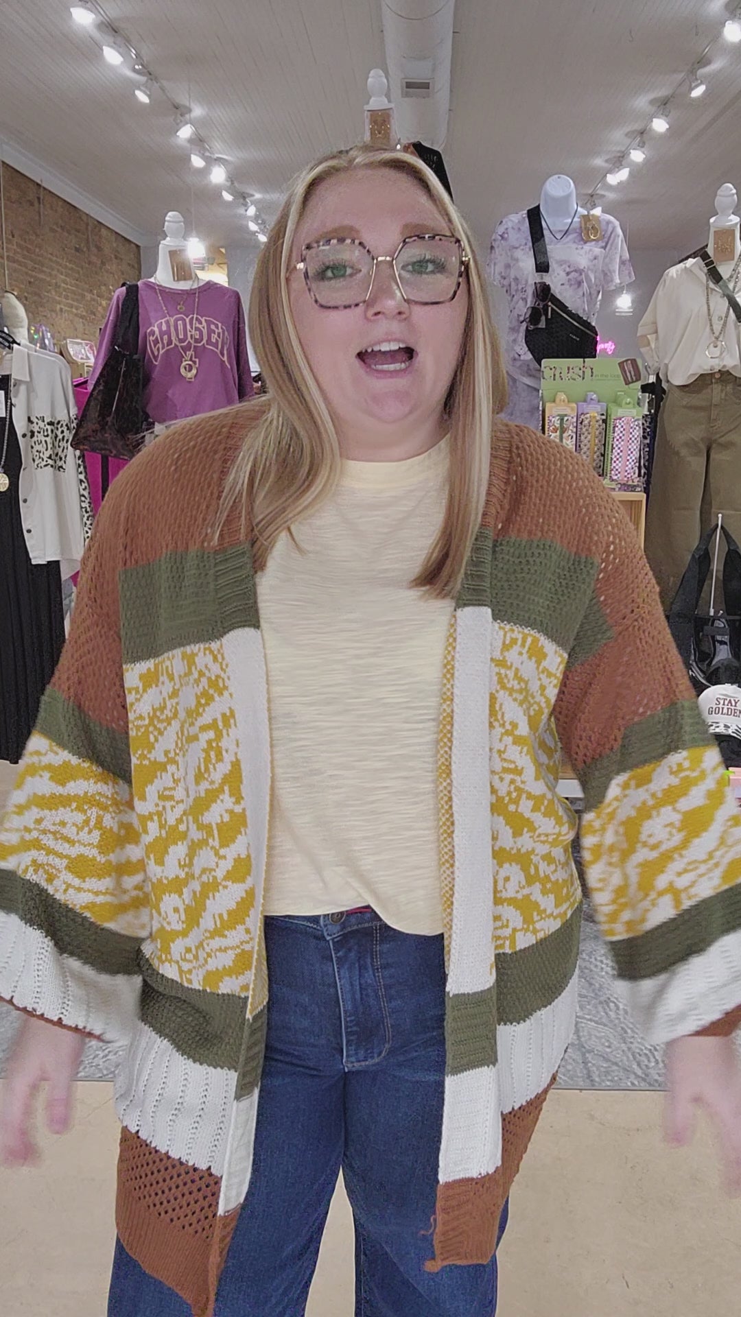 Multi Print Cardigan