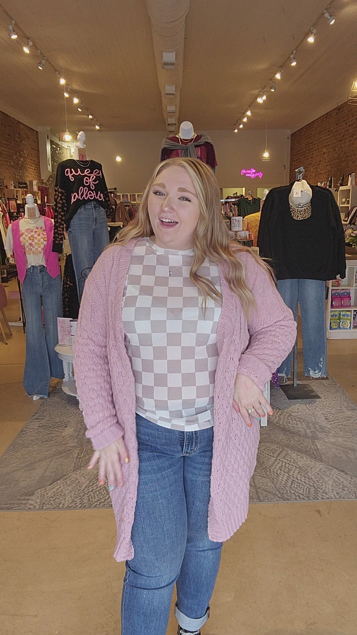 Dusty Rose Knit Cardigan