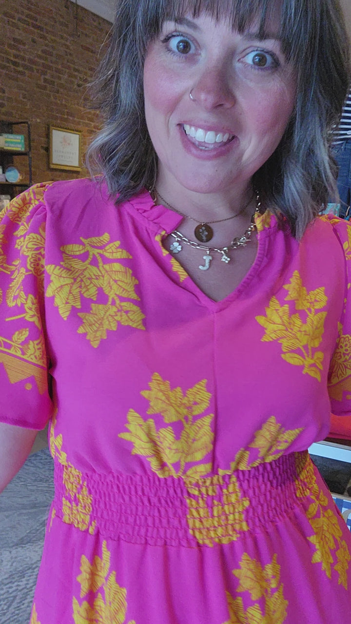 Pink Frill Hem Dress