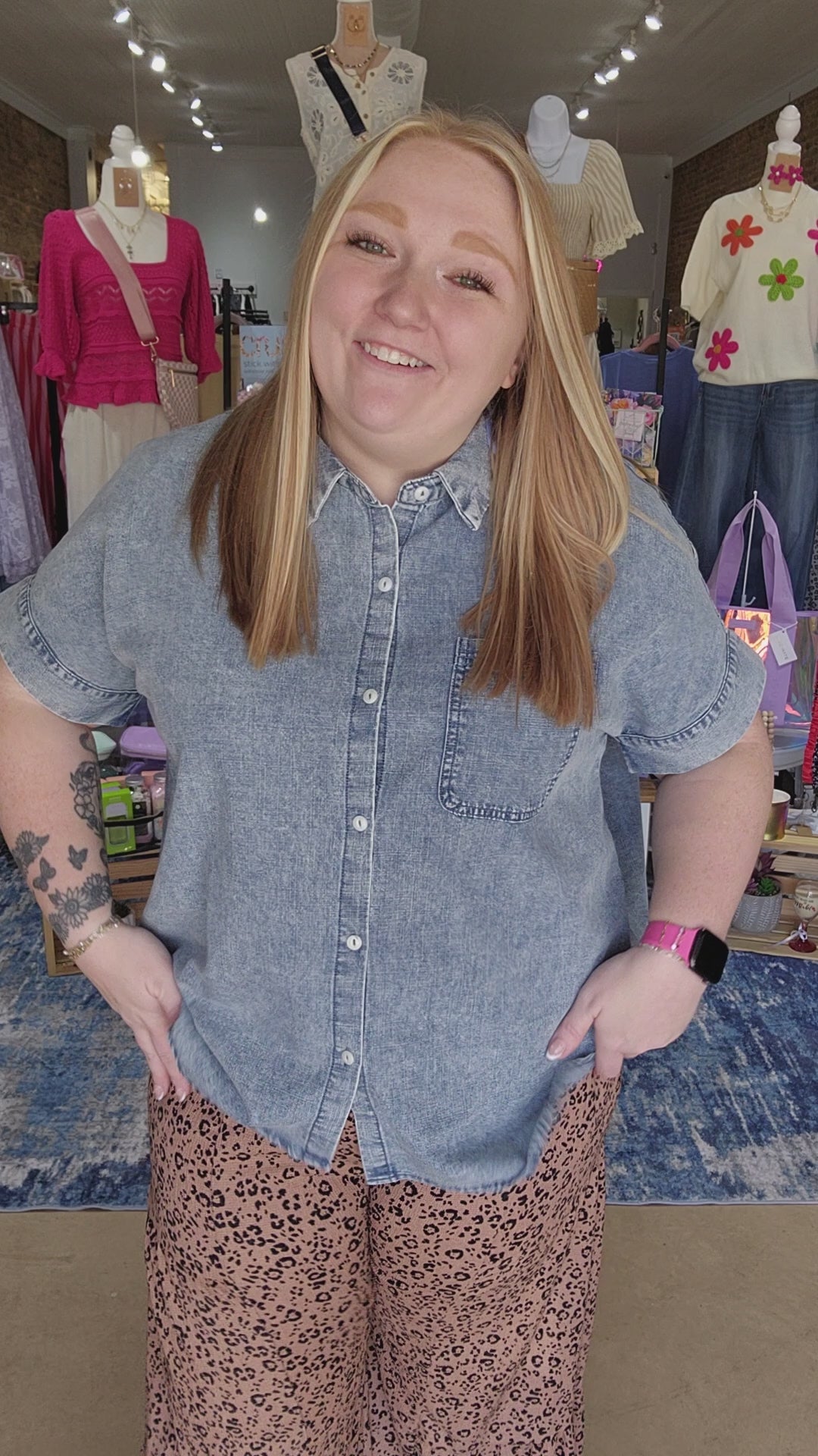 Mineral Wash Chambray Top
