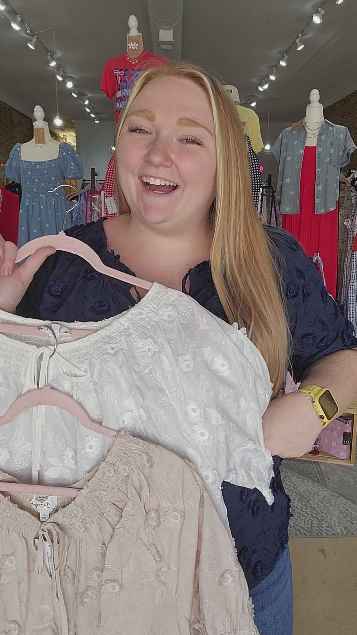 Embroidered Peasant Top
