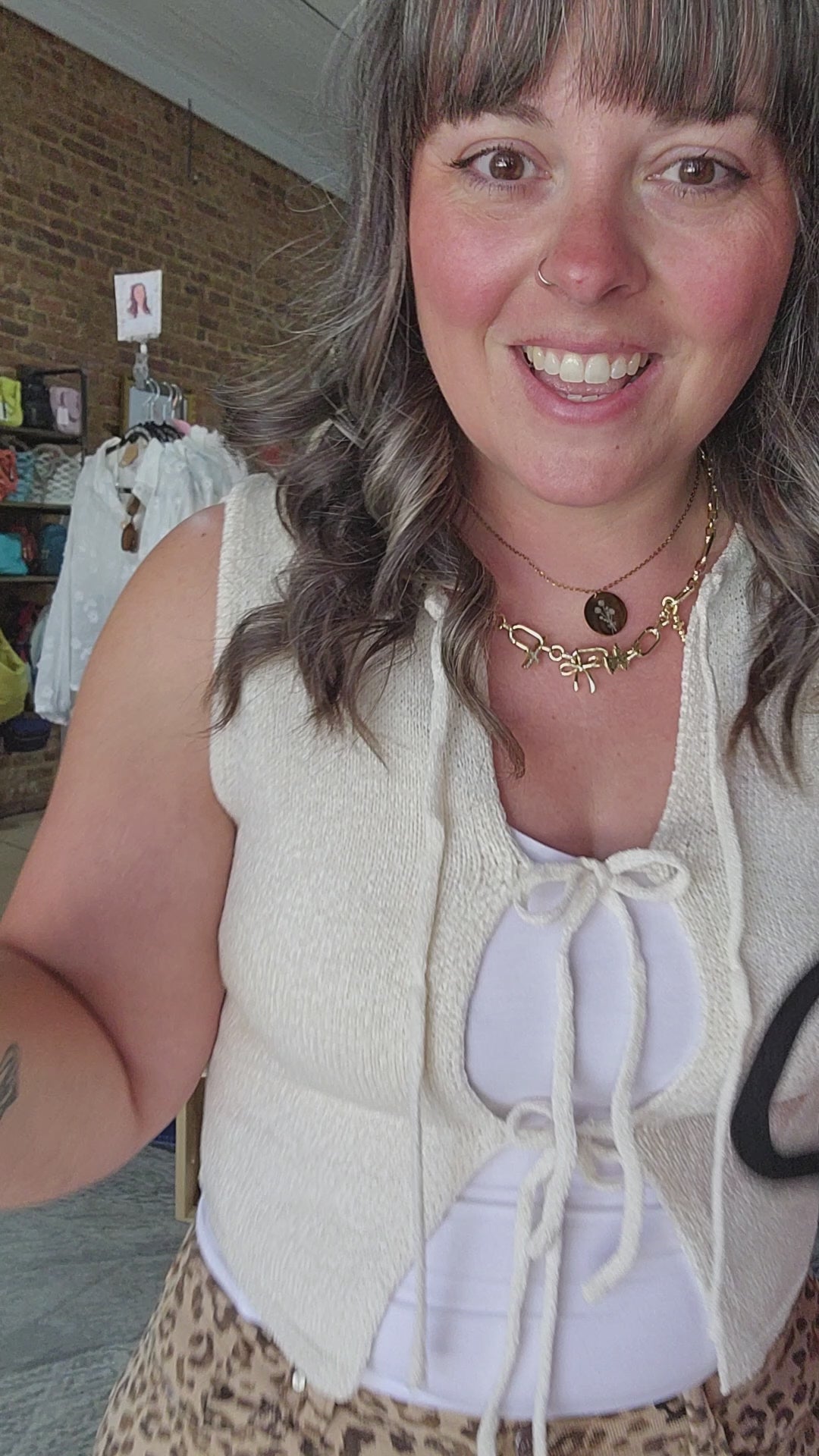 Front Tie Sweater Vest