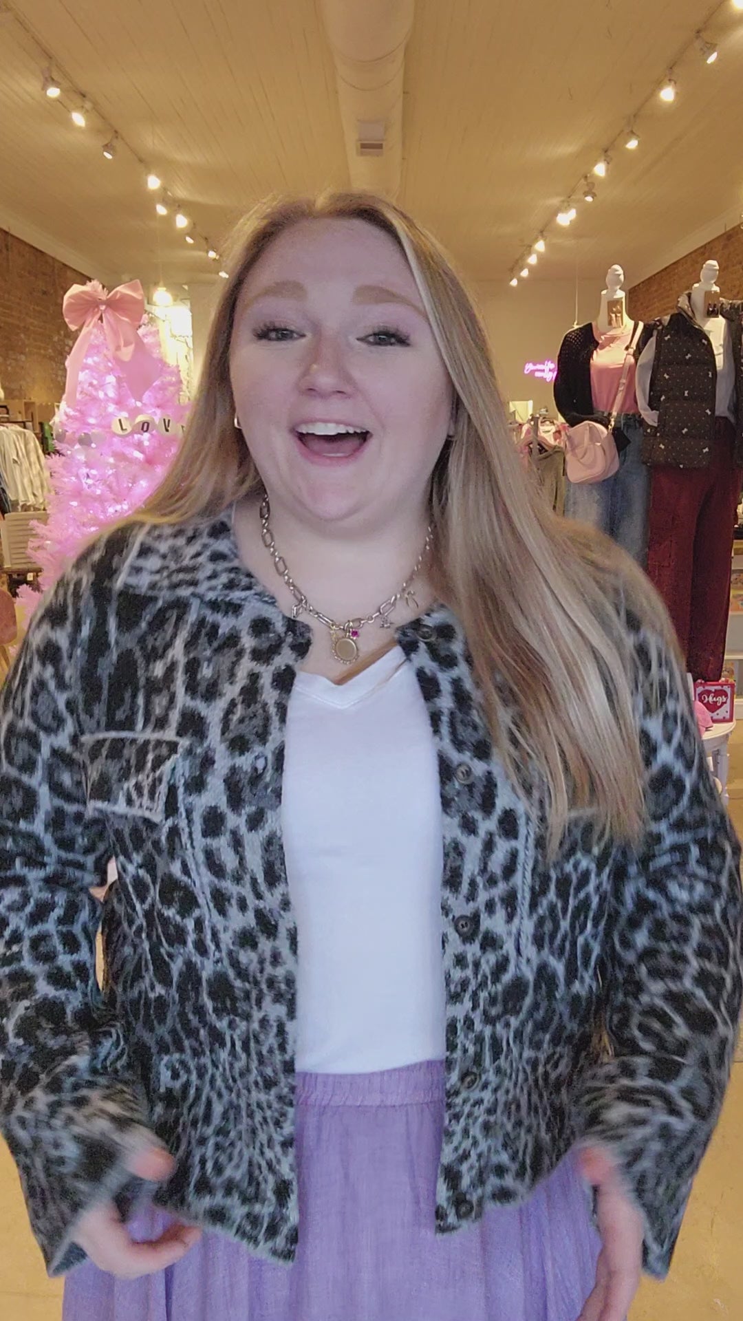 Ultra Plush Leopard Boxy Jacket