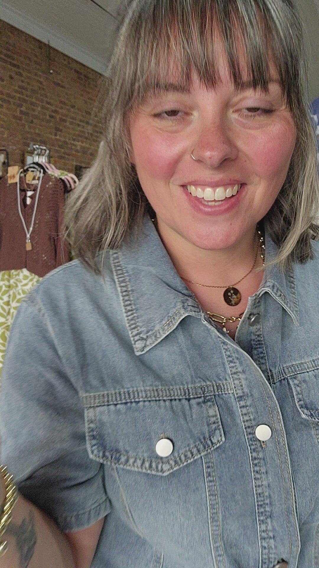 Lace Trim Denim Shacket