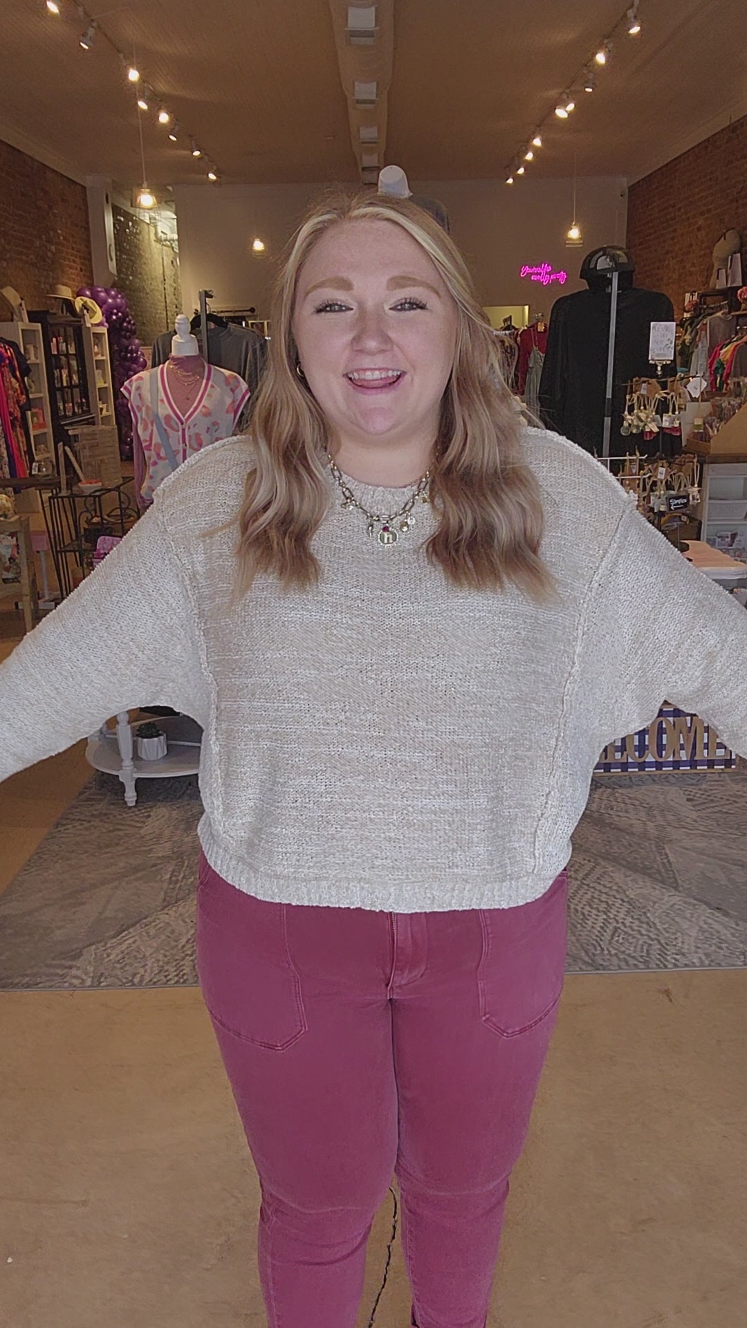 Exposed Seam Oatmeal Pullover