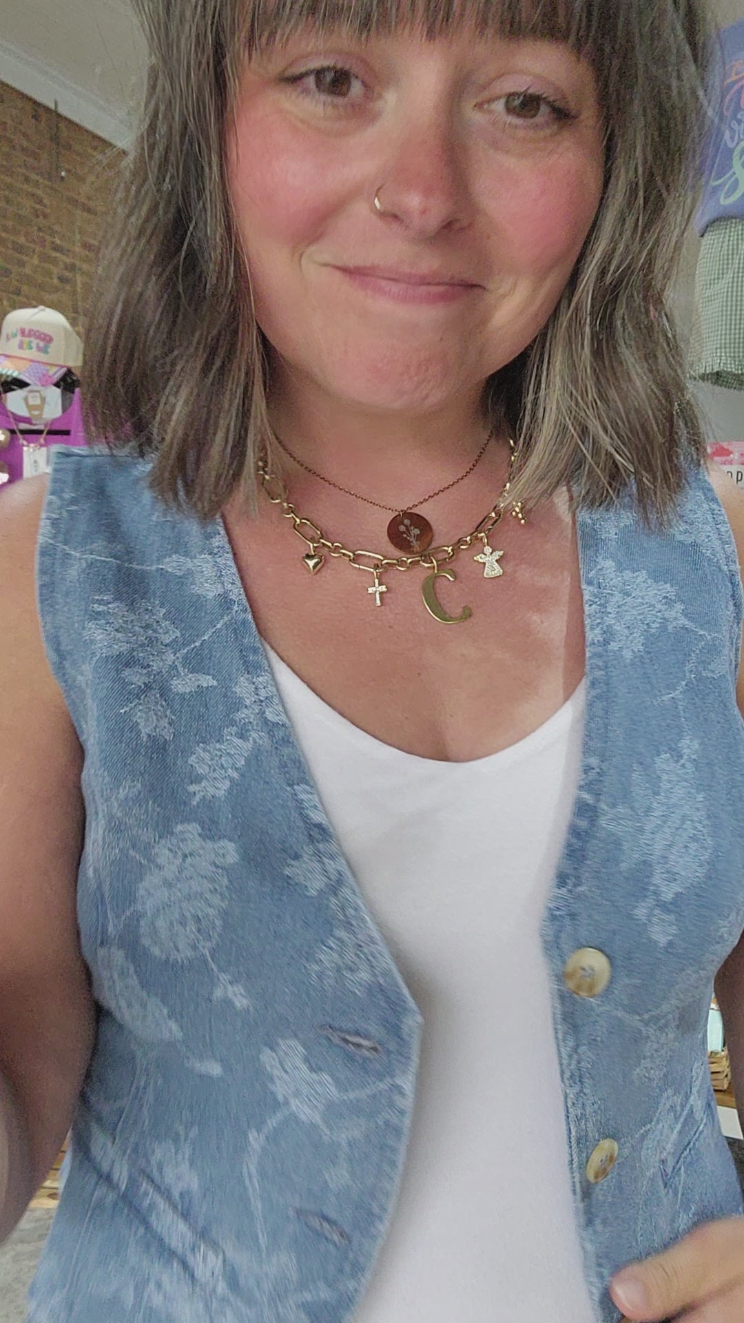 Floral Button Down Vest