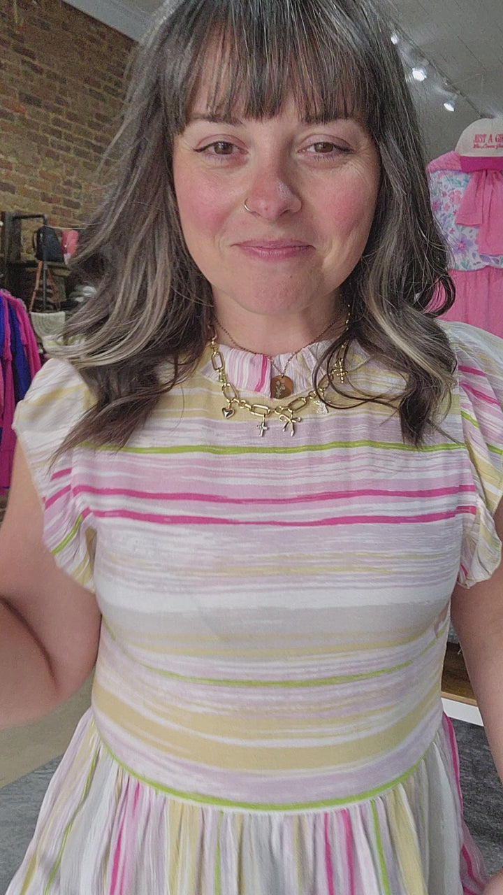 Striped Ruffle Top