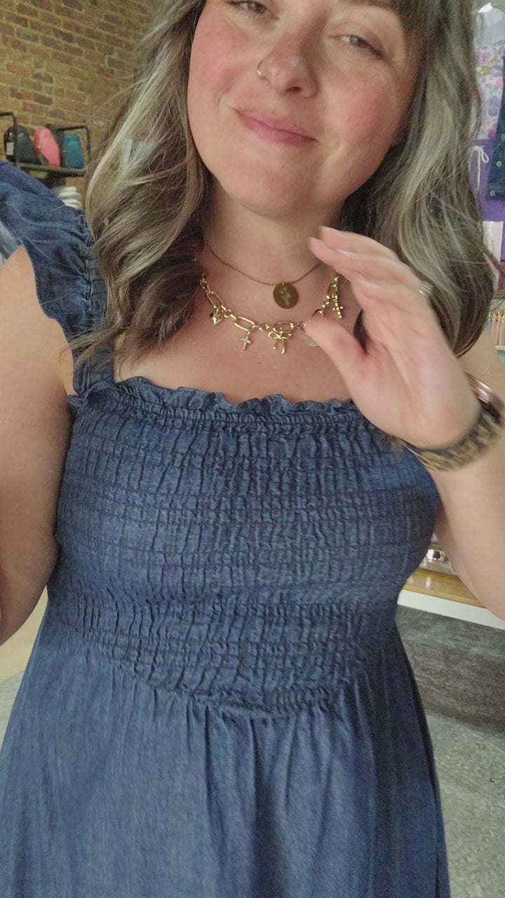 Dark Chambray Midi Dress