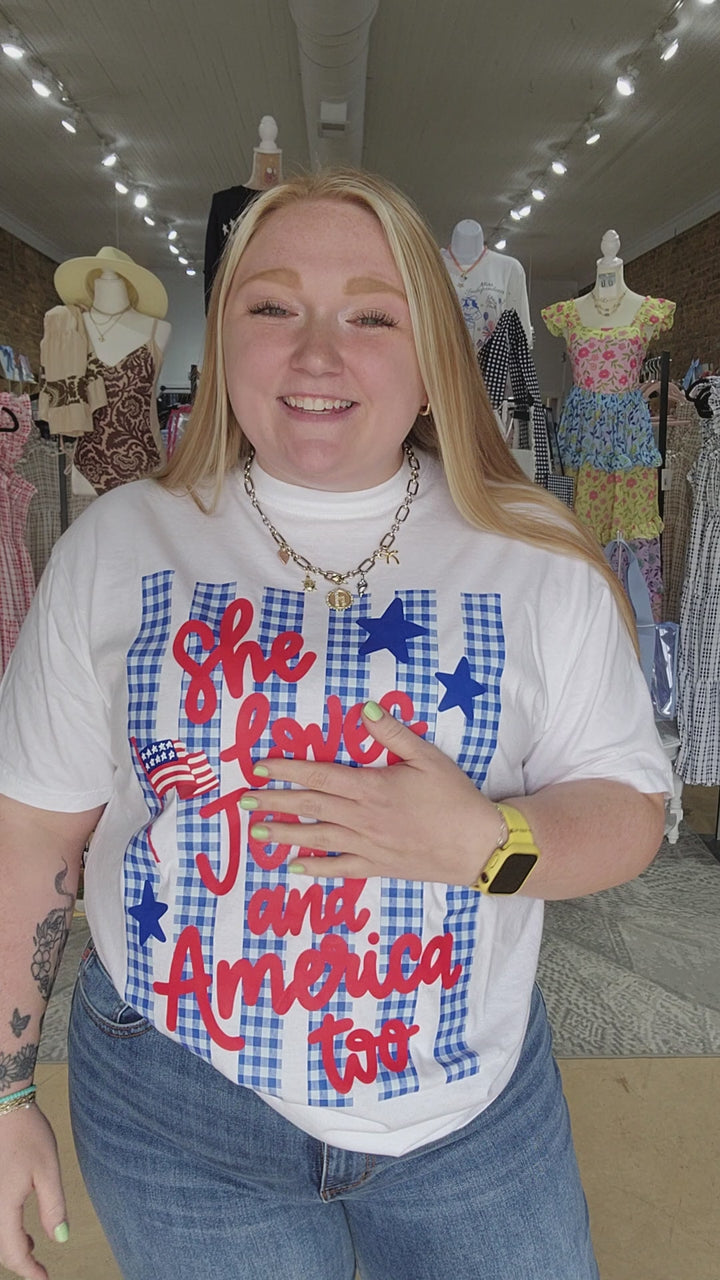 Loves Jesus and America Tee