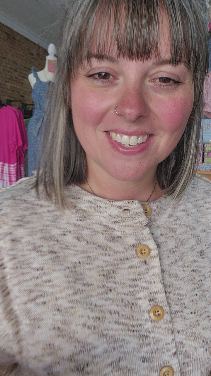 Marbled Short Sleeve Cardigan