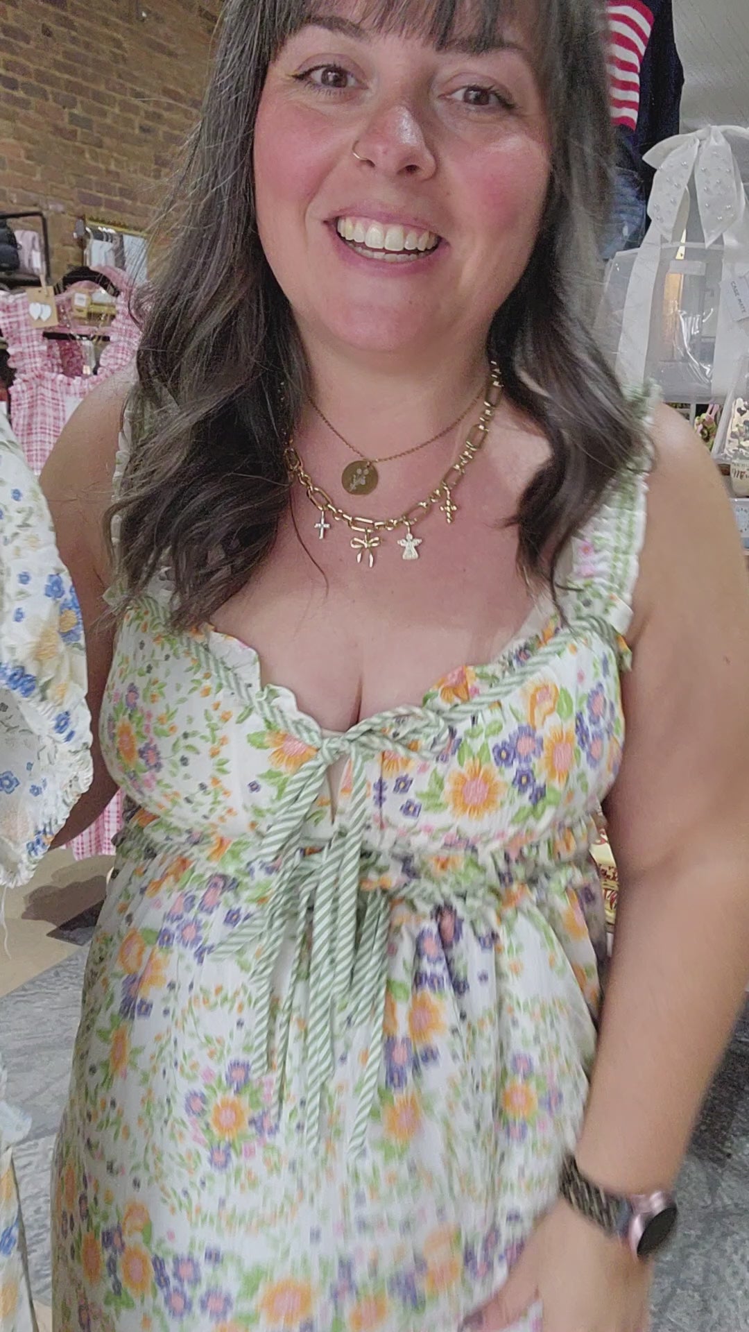 Floral Front Tie Midi Dress