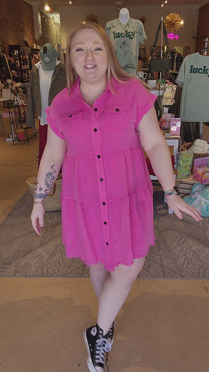 Hot Pink Baby Doll Dress