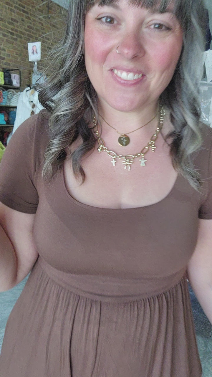 Brown Cropped Romper