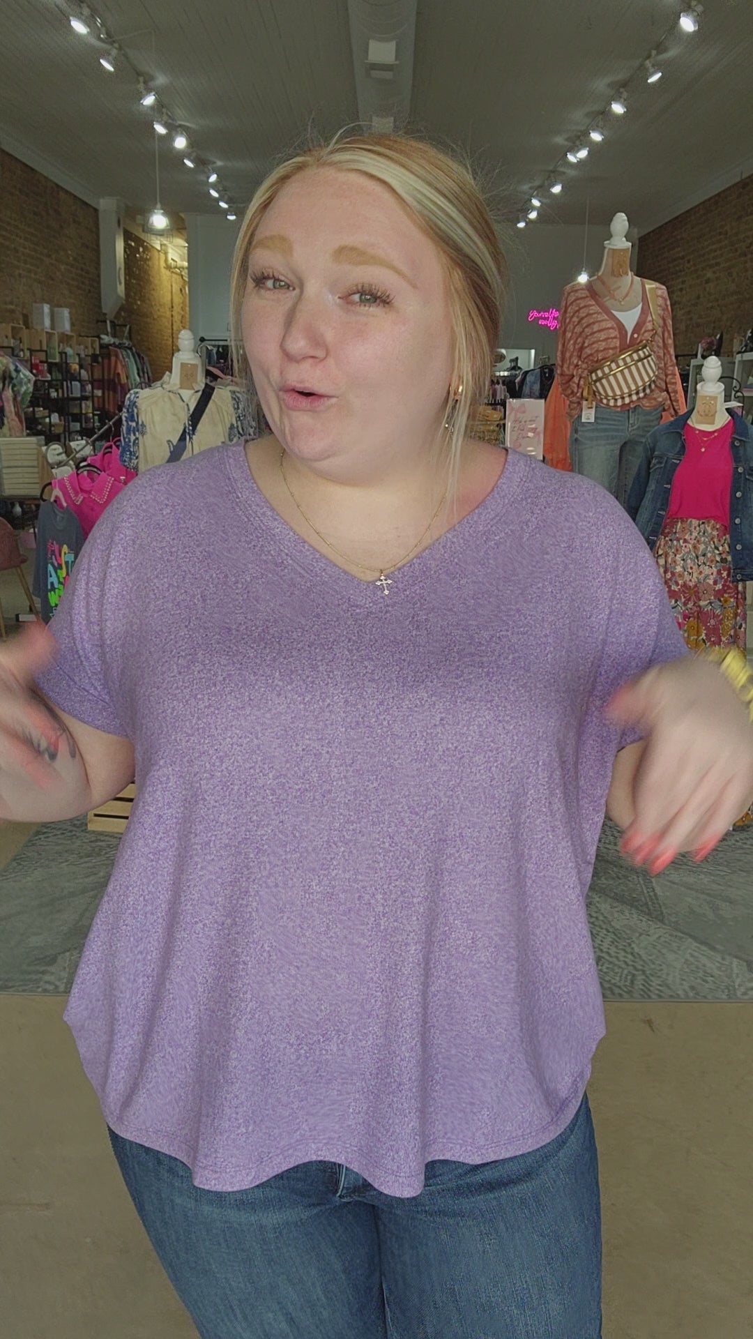 Lavender Dreamy V-Neck Tee