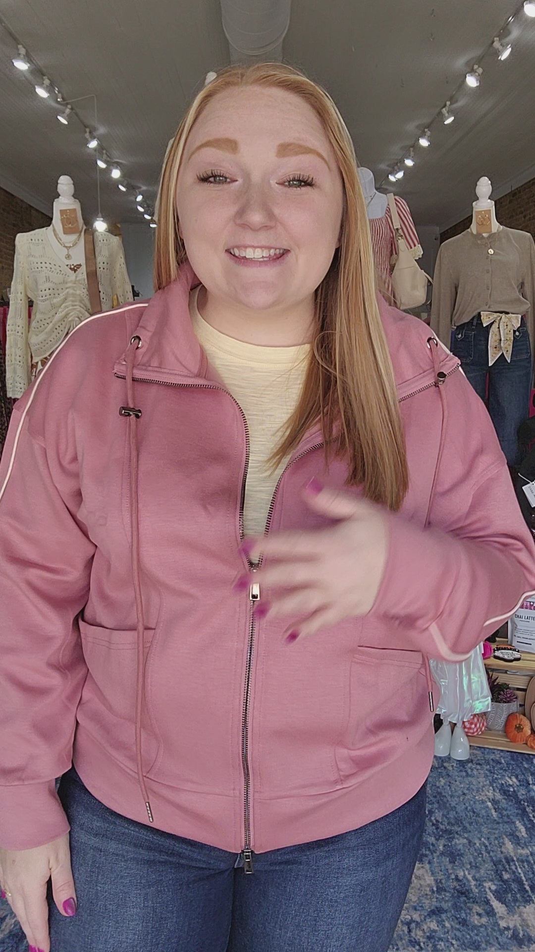 Mauve Full Zip Scuba Jacket
