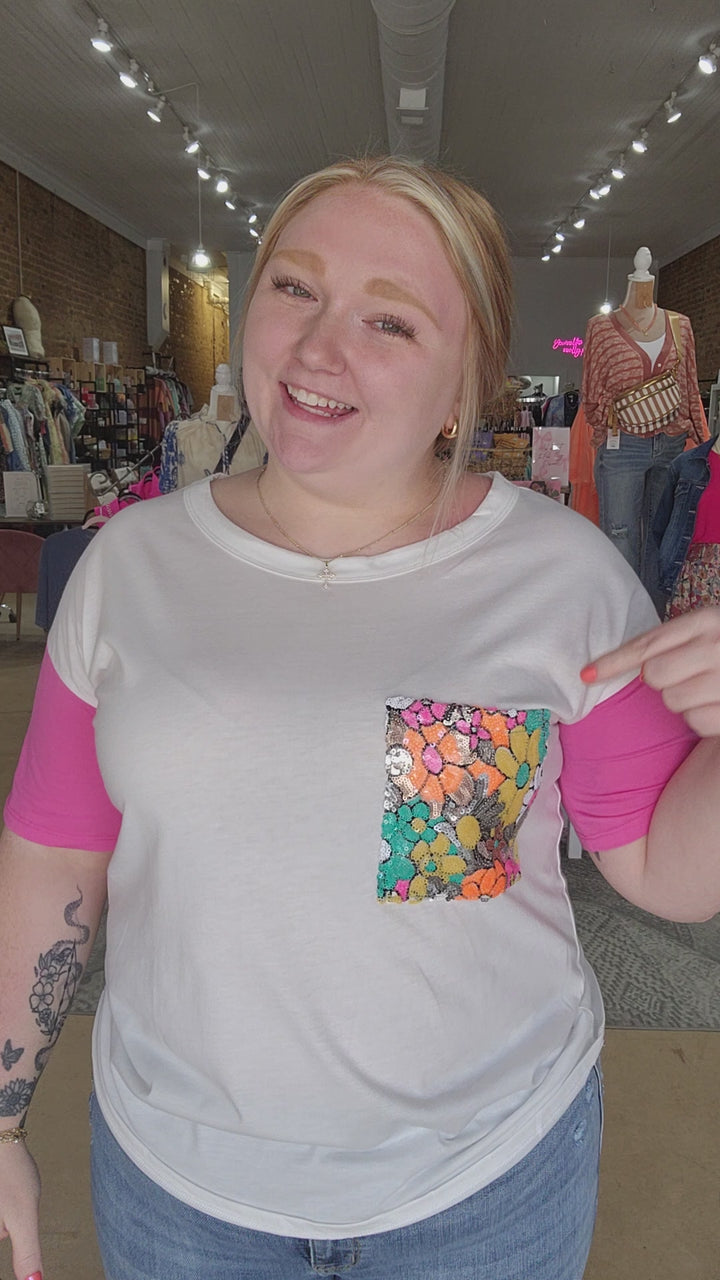 Sequin Pocket Top