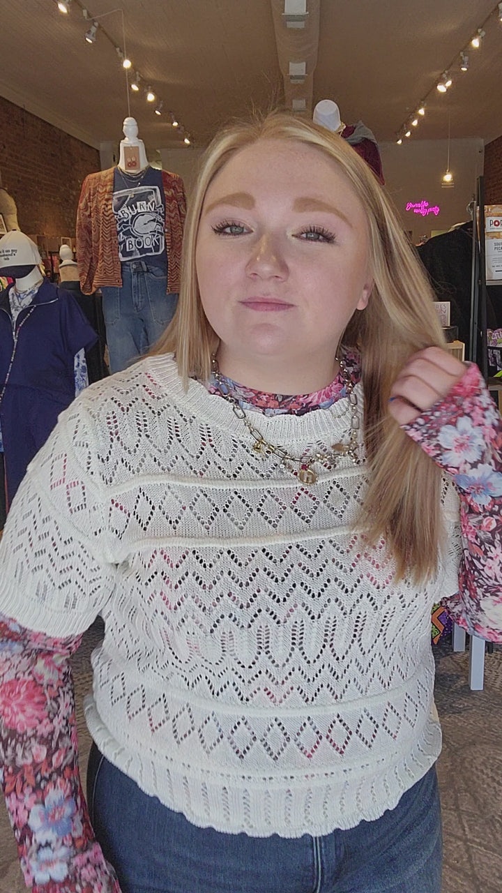 Pastel Floral Mesh Shirt
