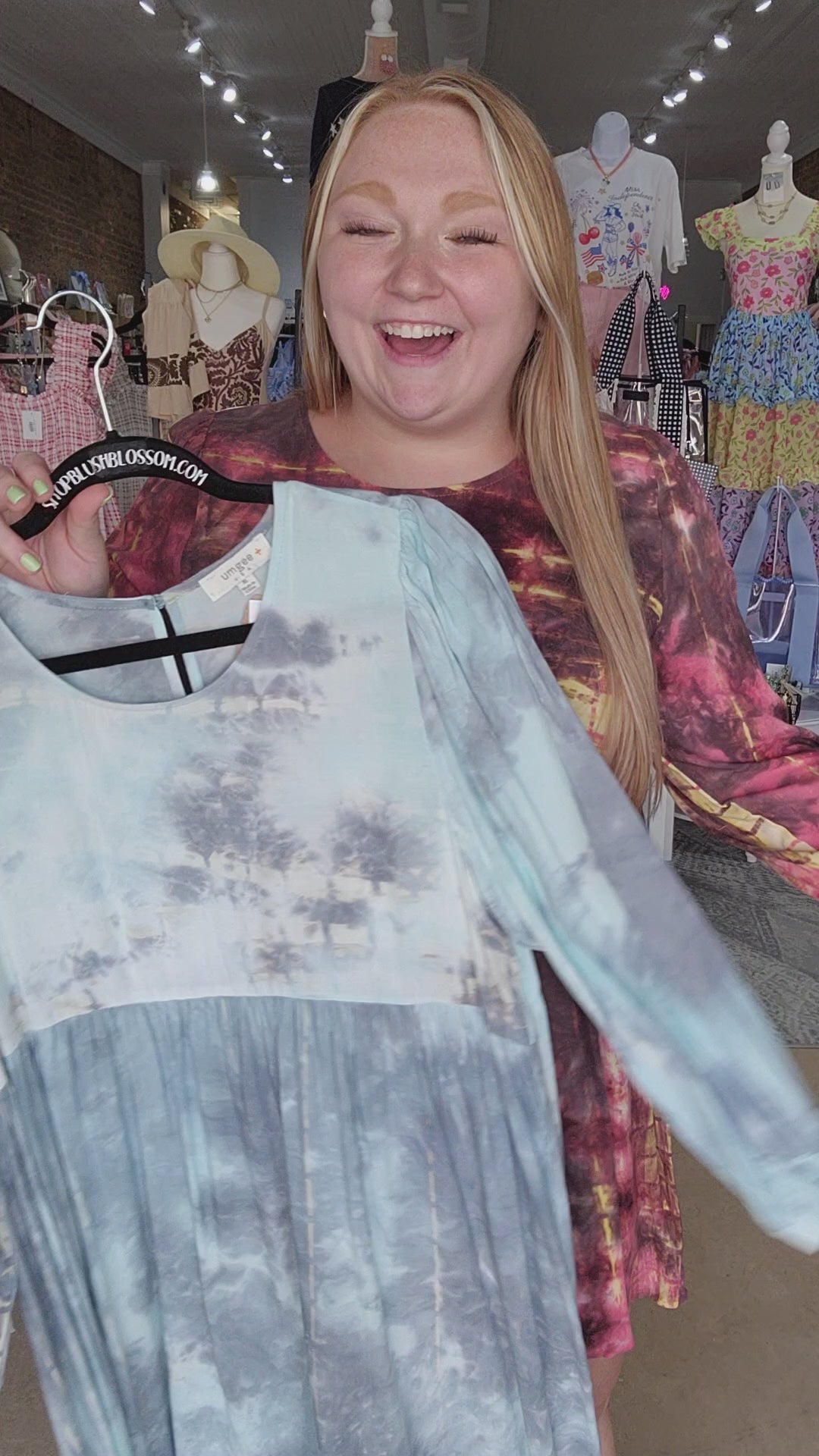 S, M, L, XL, 1X, 2X Tie Dye Baby Doll Dress FINAL SALE