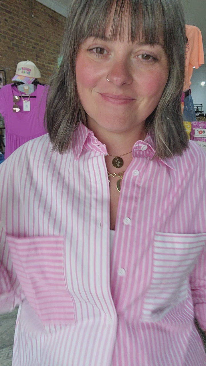 Half and Half Button Up Top