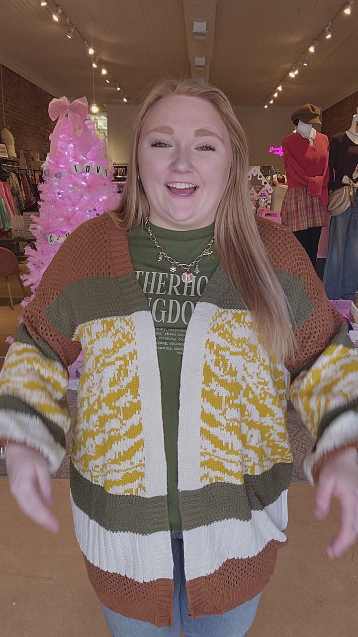 Multi Print Cardigan