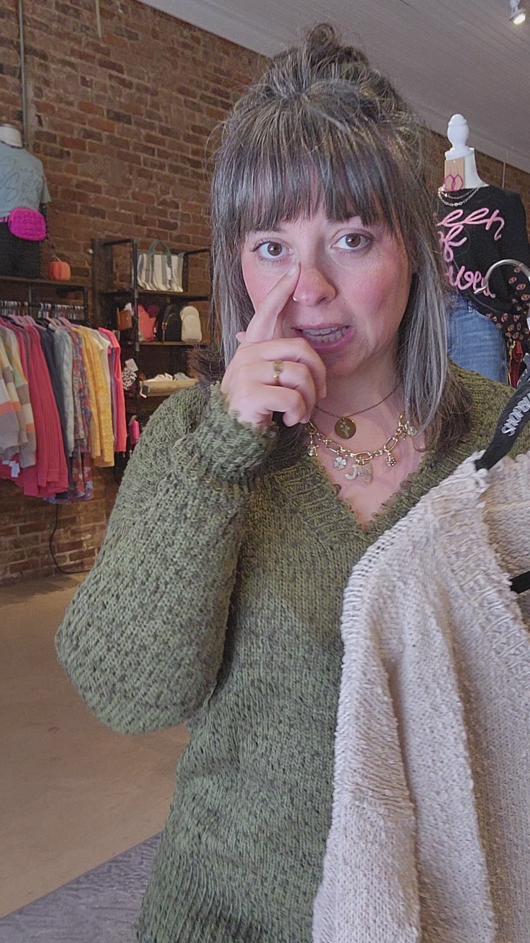 Distressed Hem Sweather