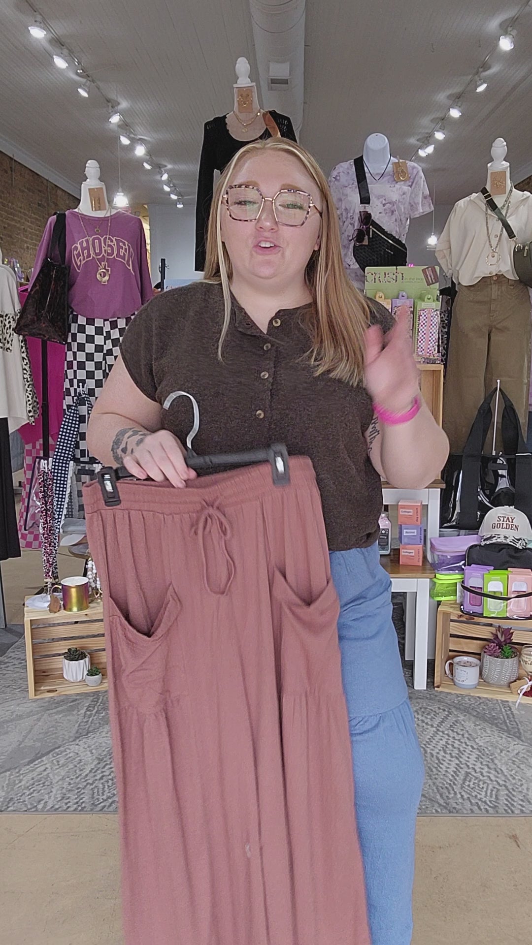 Wide Leg Crinkle Pants