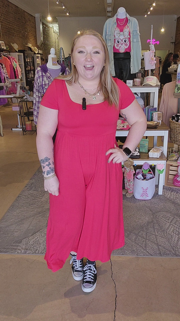 Red Pants Romper