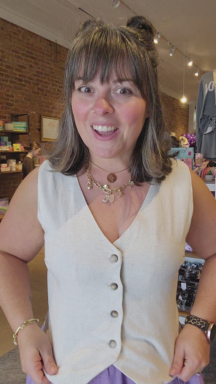 Oatmeal Linen Vest