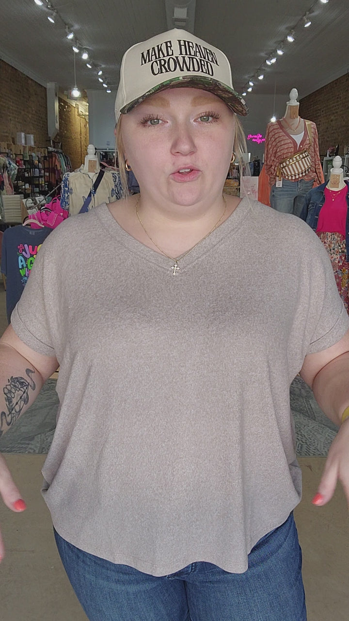 Ash Mocha Dreamy V-Neck Tee