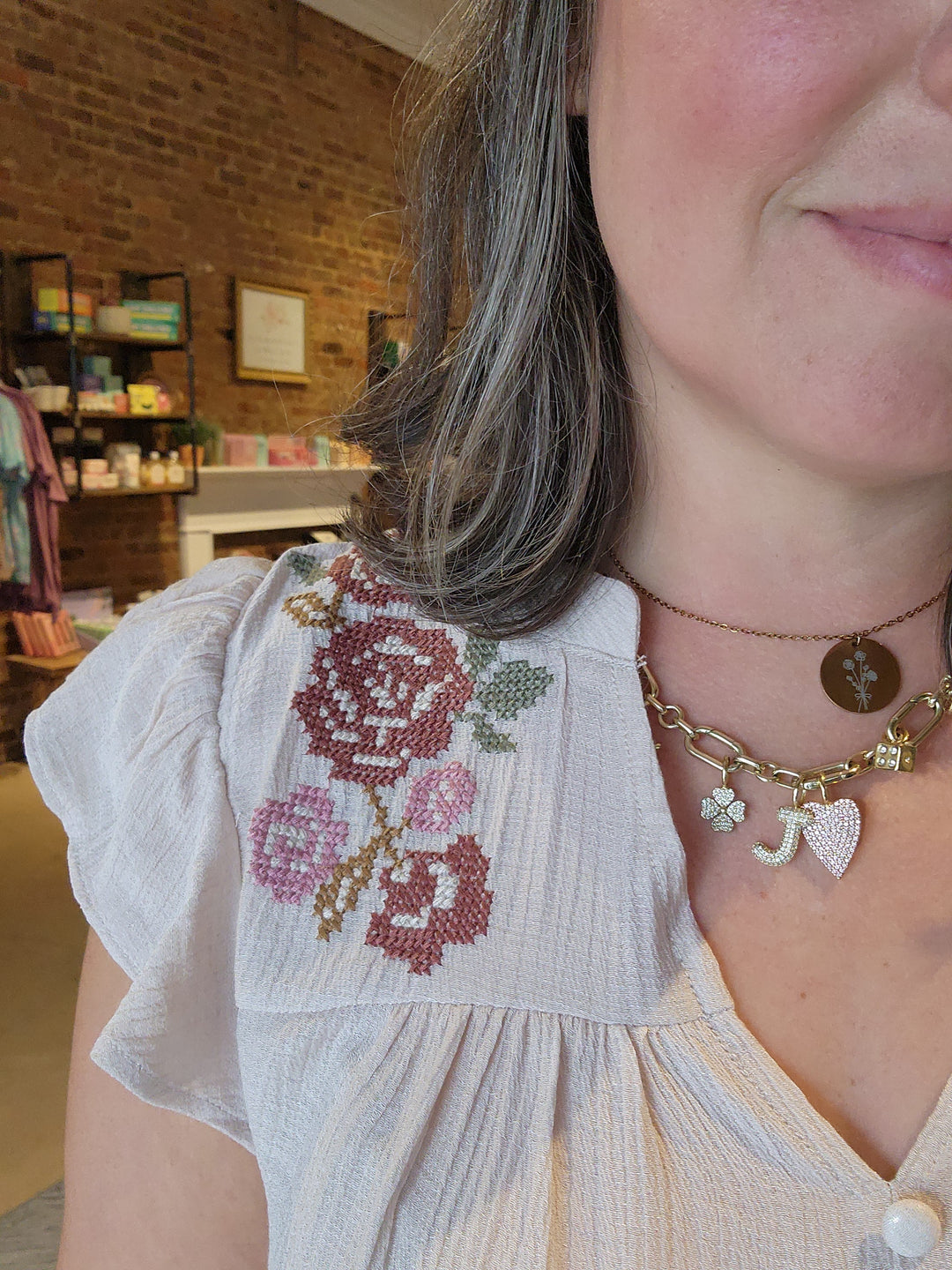 Floral Embroidery Blouse