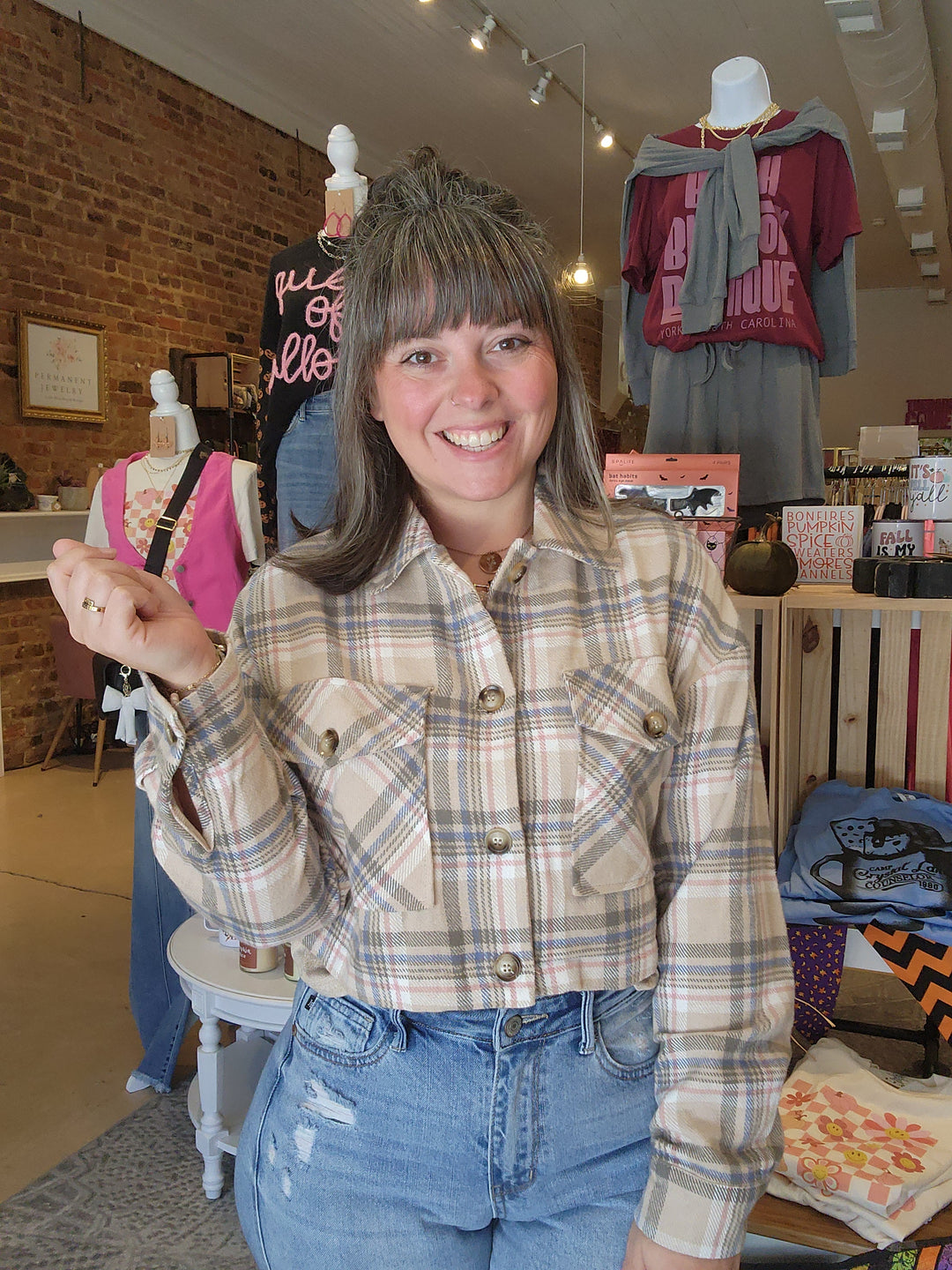 Plaid Cropped Shacket
