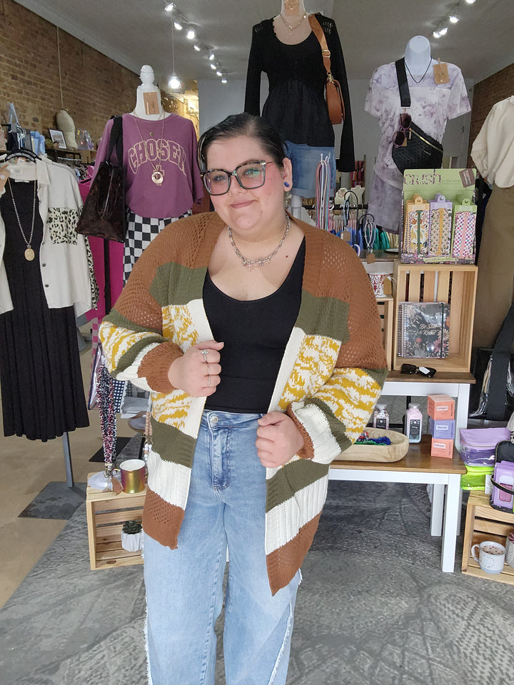 Multi Print Cardigan