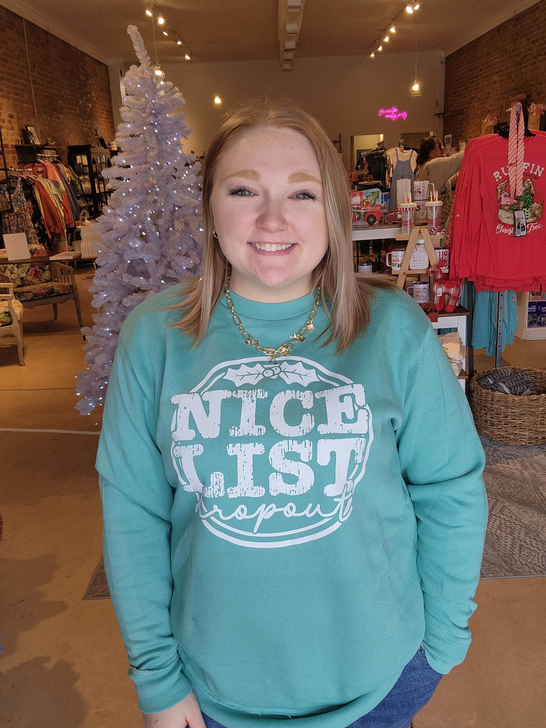 Nice List Dropout Teal Sweatshirt