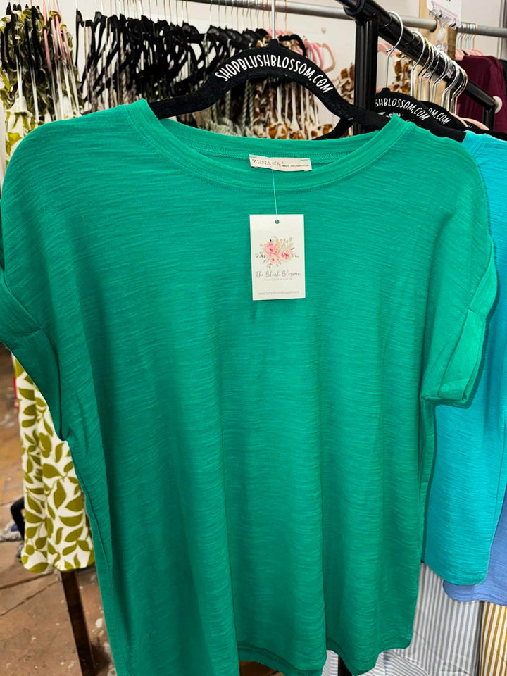 Roll Cuff Slub Tee 3