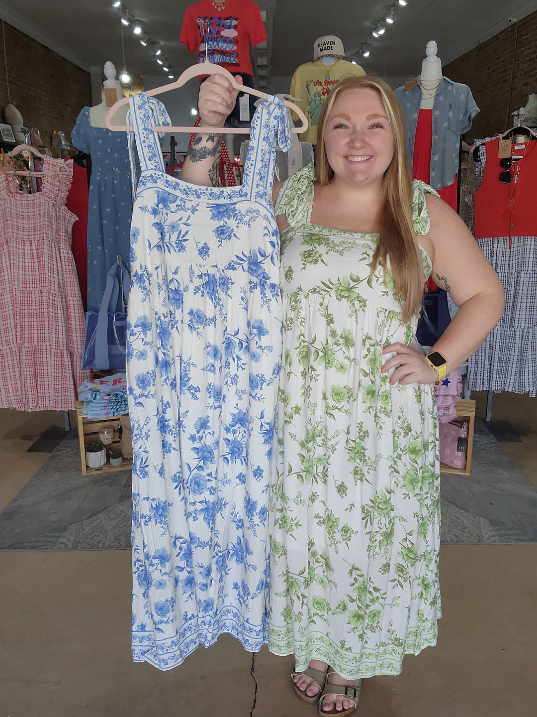 Floral Empire Tie Strap Dress