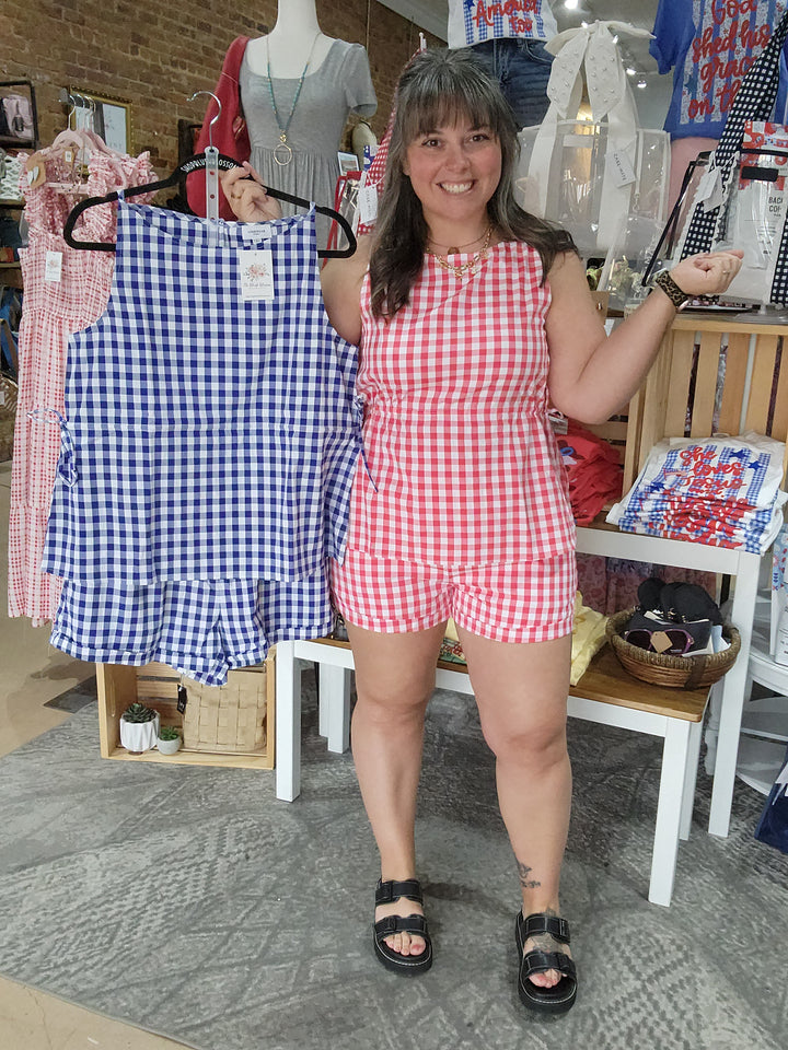 Gingham Shorts Set