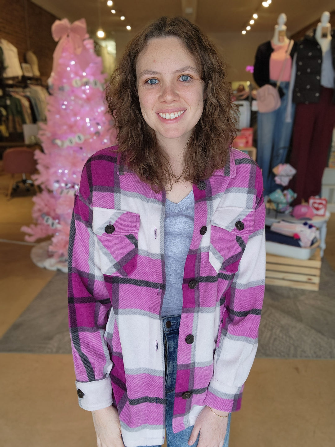 Purple Fleece Shacket