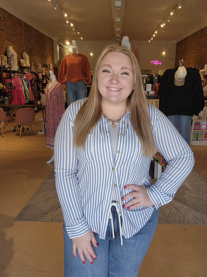 Stripe Collared Button Down