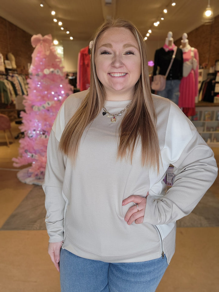 Zipper Detail Pullover