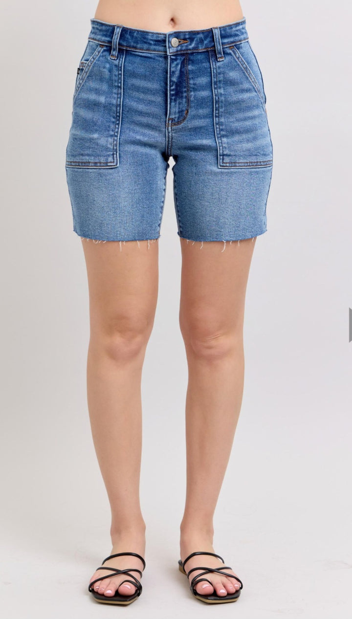 Judy Blue Patch Pocket Bermuda Shorts
