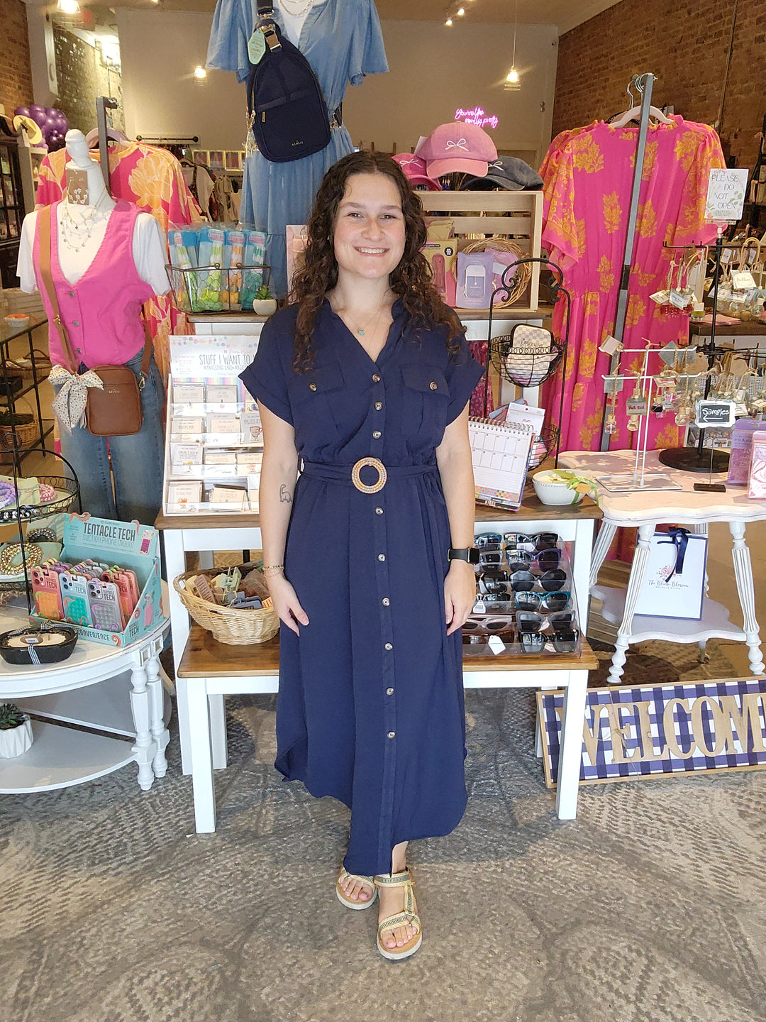 Belted Button Up Dress