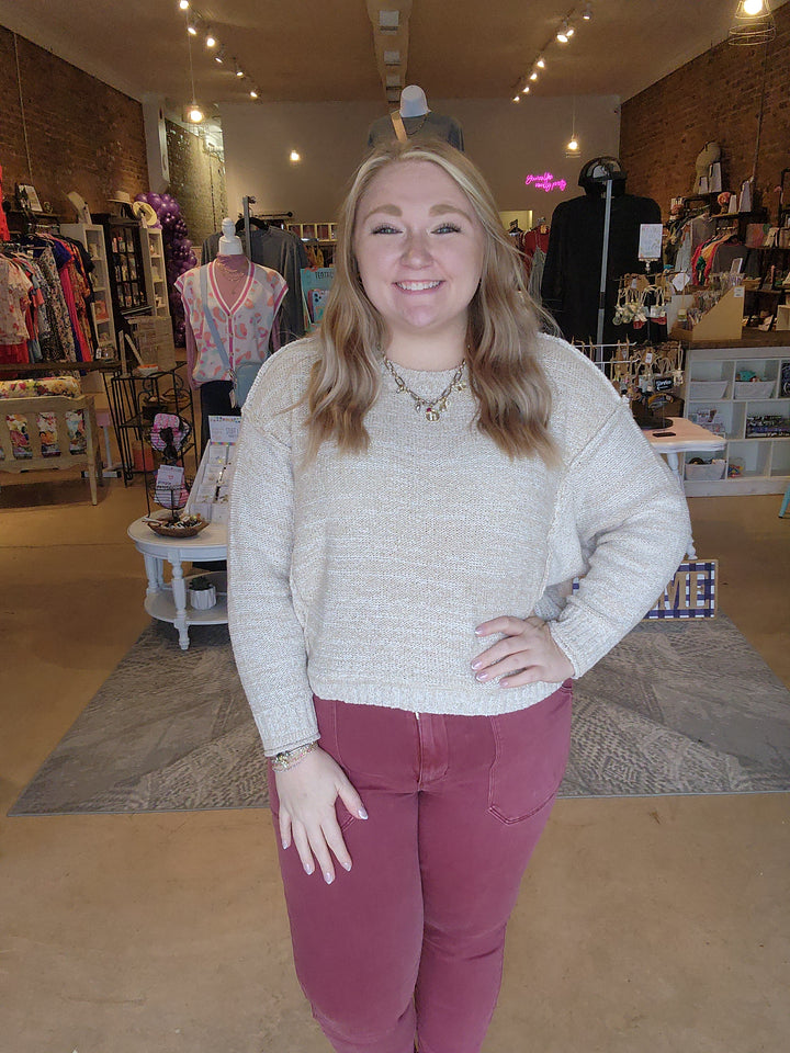 Exposed Seam Oatmeal Pullover