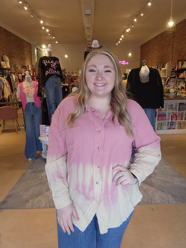 Pink Dip Dye Shacket