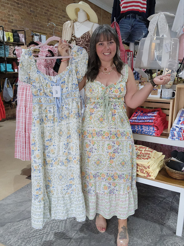 Floral Front Tie Midi Dress