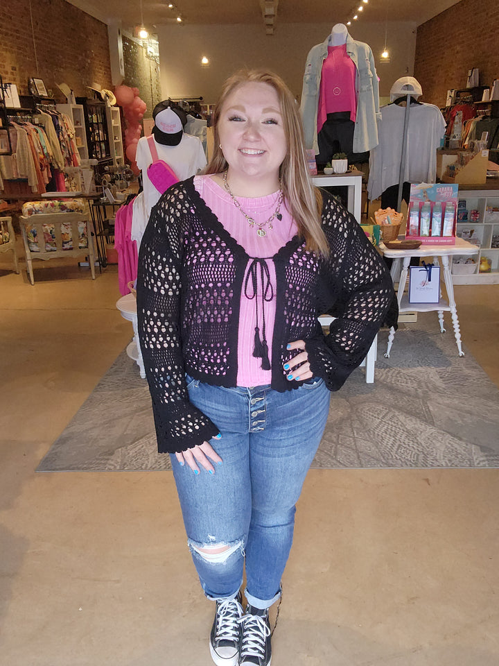 Black Crochet Cover Up