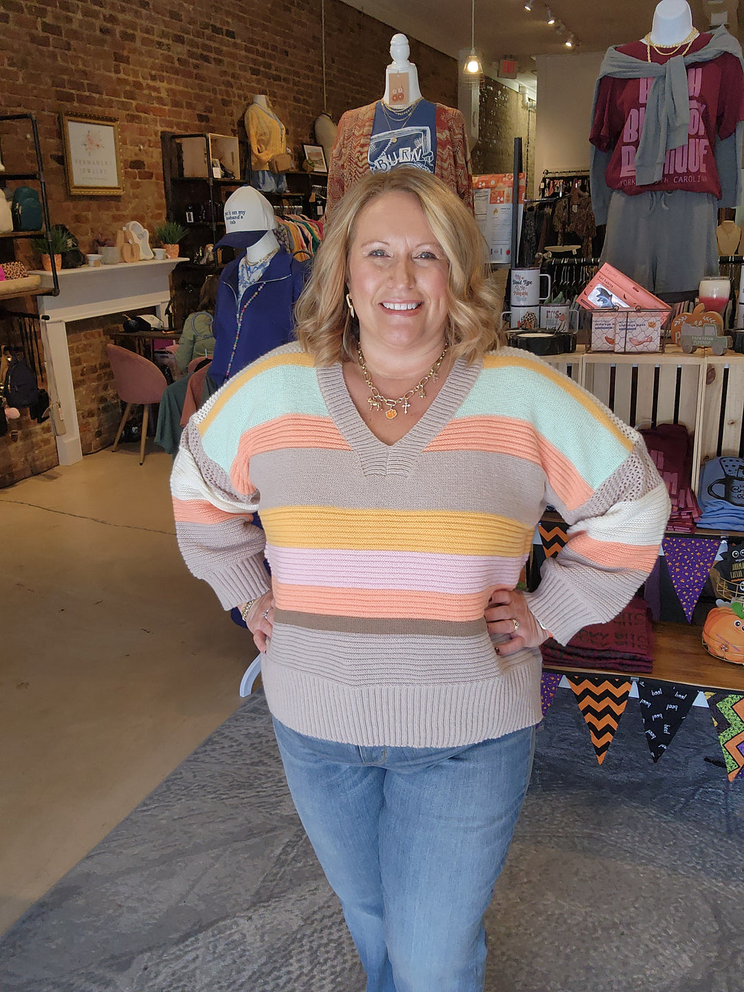 Multi Color Stripe Sweater