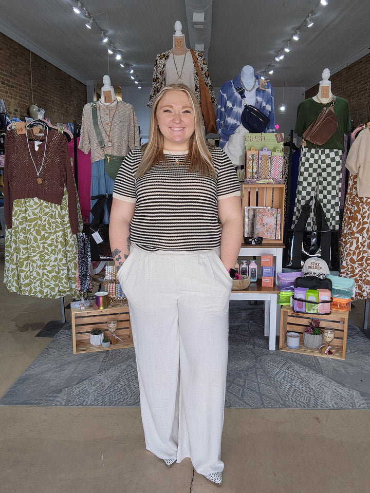 Natural Linen Palazzo Pants