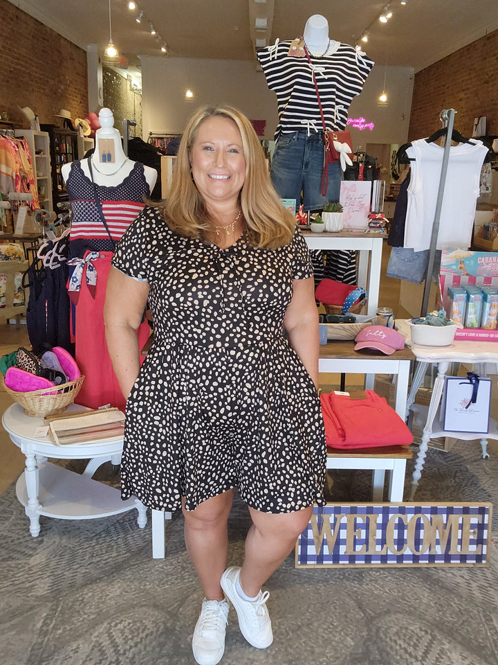 Leopardish Fit & Flare Romper