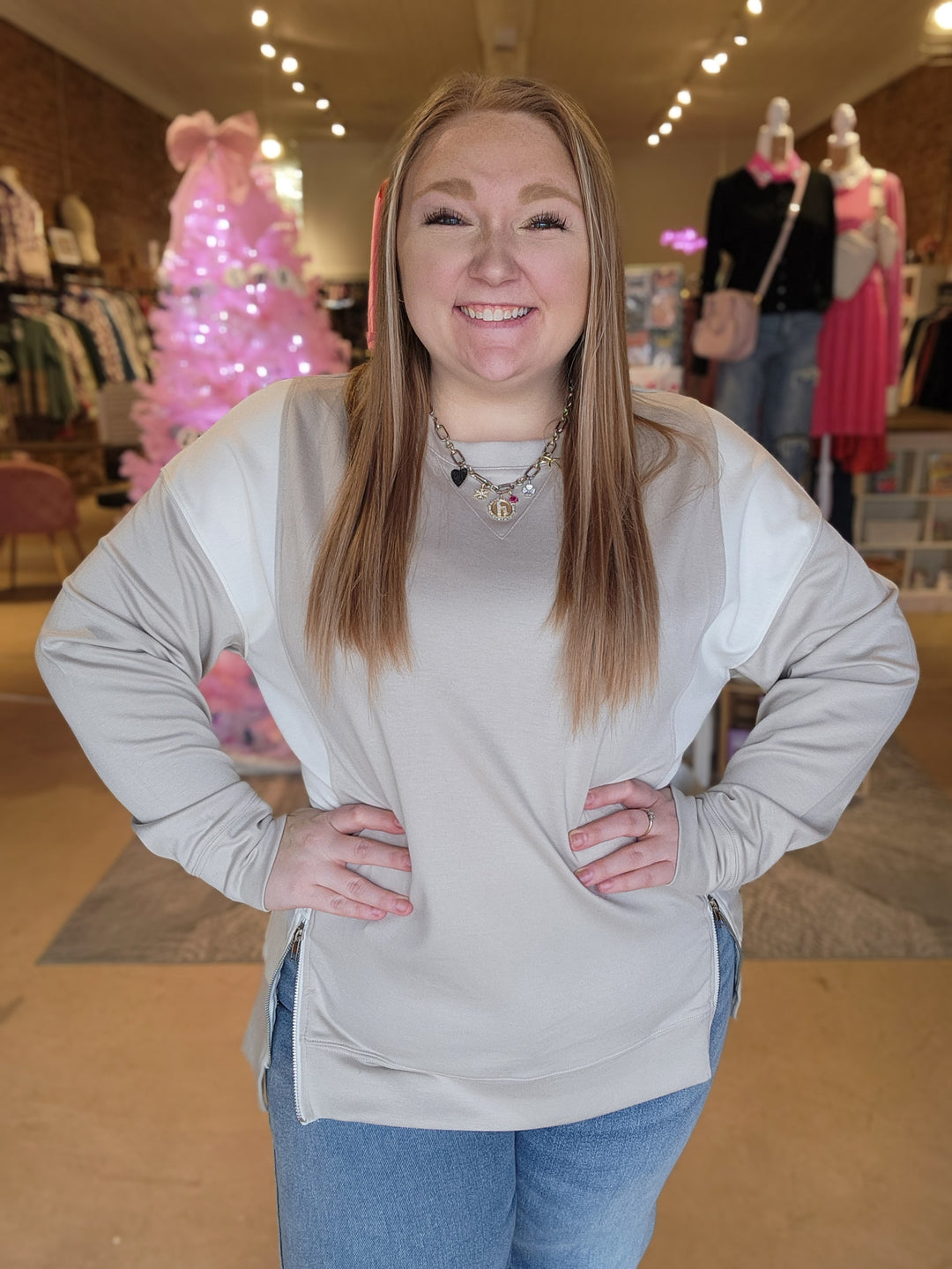 Zipper Detail Pullover