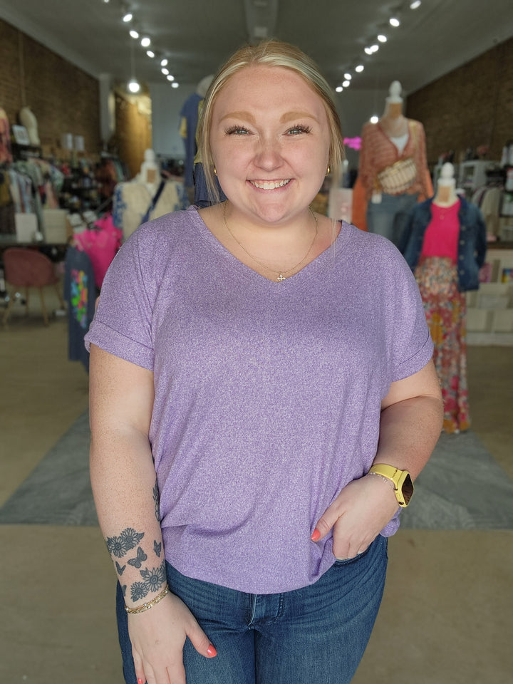 Lavender Dreamy V-Neck Tee